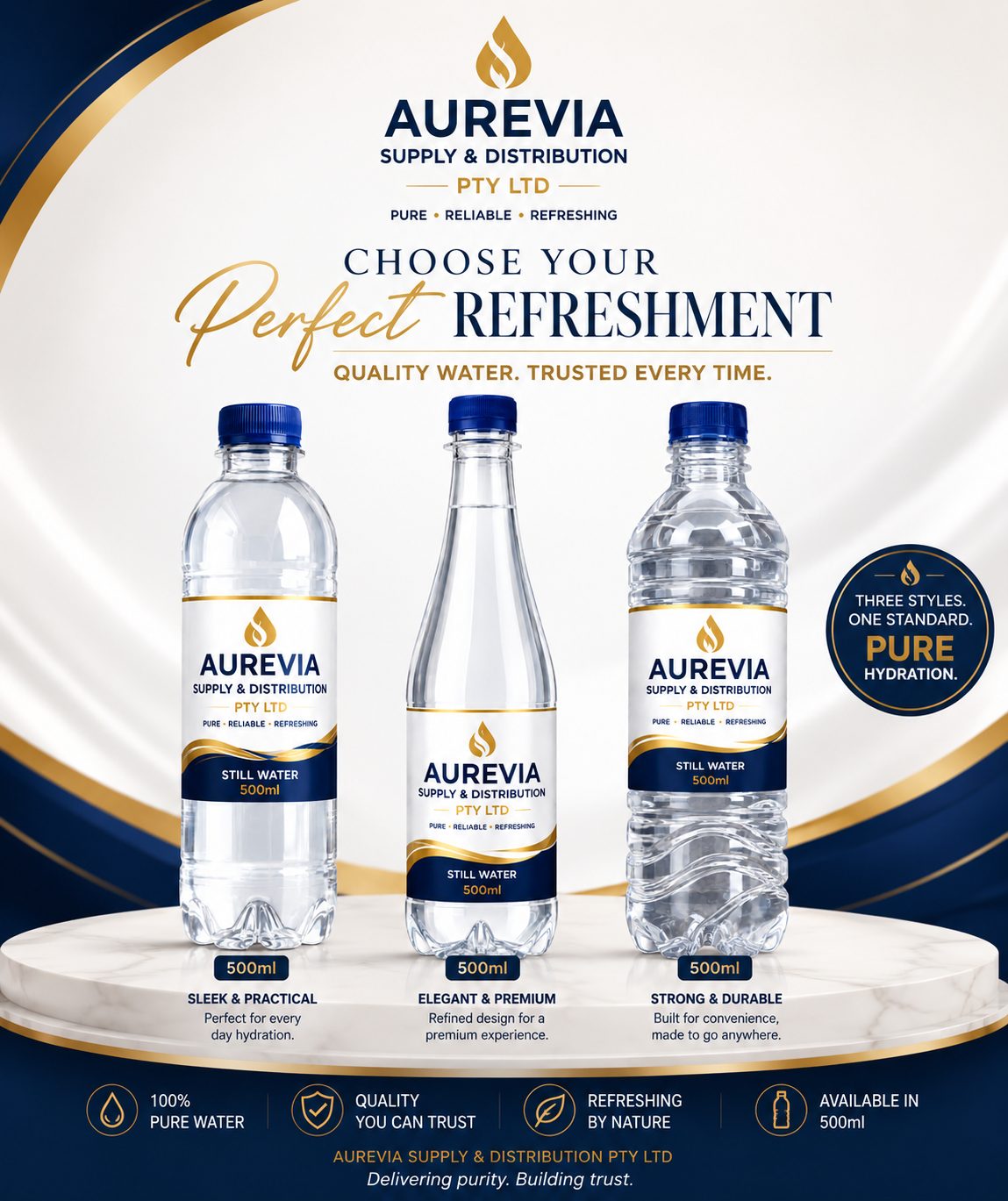 Aurevia bottled water range